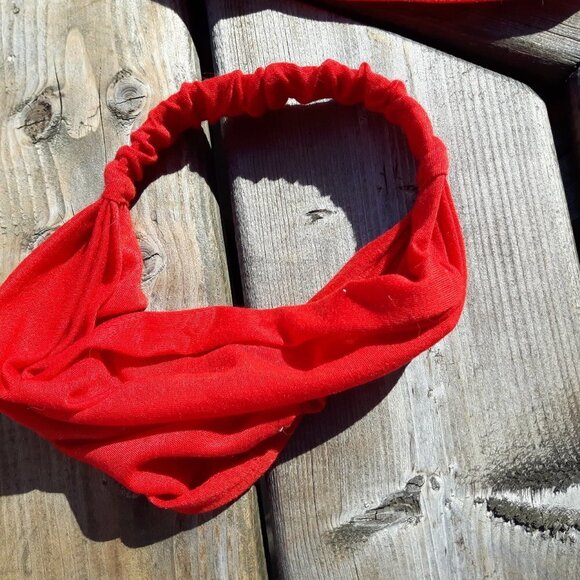 CUTE LOT of 4 Headbands Red and White FLIRTY Fabric Hair Bands - Picture 4 of 5